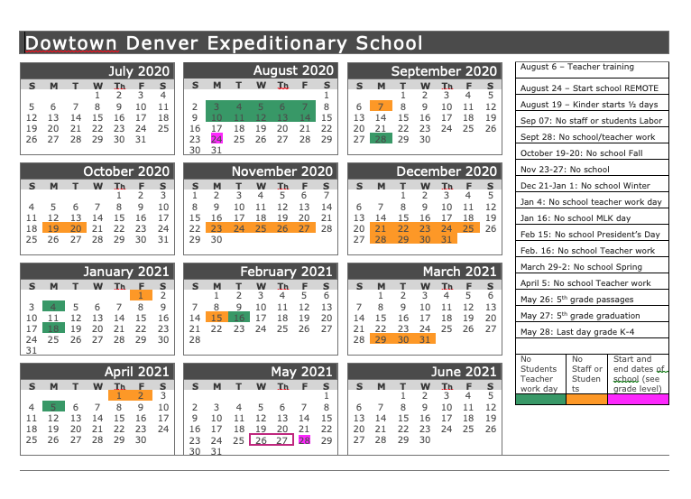 mt sac academic calendar 2021 Calendar Downtown Denver Expeditionary School Downtown Denver S Public Elementary School mt sac academic calendar 2021