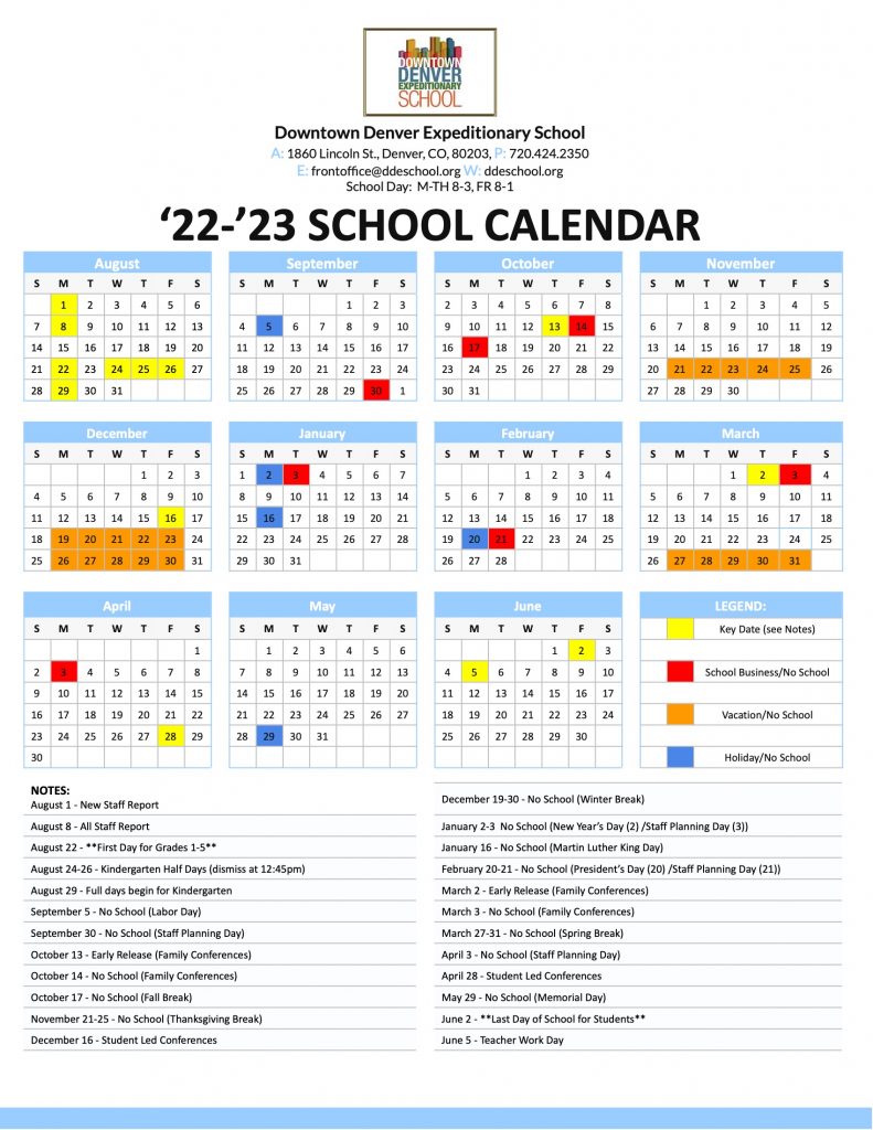 Calendar Downtown Denver Expeditionary School Downtown Denver s